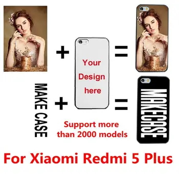 DIY Osobné vlastné fotografie názov Prispôsobiť tlač a design obrázok kryt puzdro pre Xiao Redmi 5 Plus