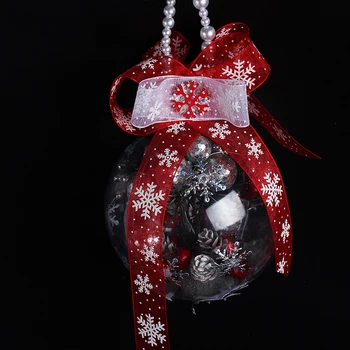 10 m 10 mm/25 mm Biela,Červená Snowflake Organza Páse s nástrojmi DIY Bowknot Darčekové Balenie Strana Vianočné Stuhy Dekorácie P0303