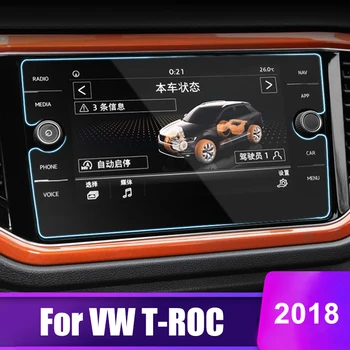8 Palcový Pre Volkswagen VW T-ROC T ROC 2018 Tvrdené Sklo Auta GPS Navigácie Chránič Obrazovky Displeja Film LCD Ochranné Nálepky