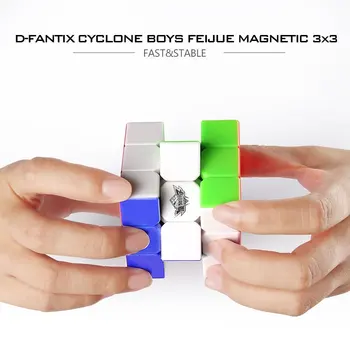 D-FantiX Cyclone Chlapci 3x3 Magnetické Rýchlosť Kocka Stickerless 3x3x3 Magic Cube Puzzle Hračka (FeiJue M Verzia) pre Deti Dospelých