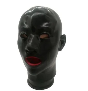 New horúce 3D fetish latex ľudských maska kapota otvoriť oči, sexy kapota w červené ústa, pošva jazyk nos trubice