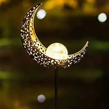 Solárne Záhradné Osvetlenie Crystal Praskanie Skla Svete Mesiac Vklad Svetlo Vodotesný LED Dekoratívne Osvetlenie, Terasa, Trávnik