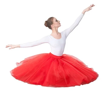 Profesionálne Dospelých Balerína Balet Tutus Biela, Čierna, Ružová, Červená Oka Čipky Dlho Tutu Elastický Pás Tylu Sukne Ženy Loptu Sukne