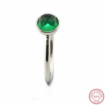 925 Sterling Silver Môže Kvapke Birthstone Royal Green Crystal Prstene pre Ženy Šperky Múdrosť & Rast a Trpezlivosť FLR102(5)