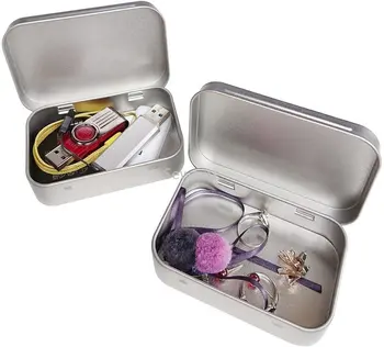 6 Ks Kovové Závesné Tin Box Nádoba Mini Prenosné Malé Skladovacie Nádoby Držiak s Vekom Plavidlá Nádoby Prázdne Krabice Domov Skladovanie