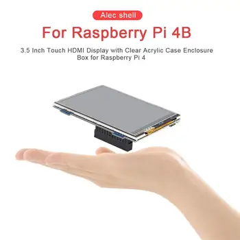 3,5 Palcový Dotykový HDMI Displej+Akryl Prípade Pre Raspberry Pi 4
