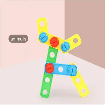 Tyčová Skrutka 3D Mozaika Creative Puzzle Vzdelávacie Hračky Pre Deti Tehly Hračky Deti DIY Elektrickú Vŕtačku Nástroj Nastaviť Chlapec