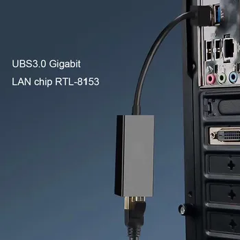 Gigabit Príslušenstvo Ethernet Adaptér 1000Mbps Lan RTL8153 Sieťová Karta TV BOX Čierny Notebook Odolné USB3.0 RJ45 Pre MacBook