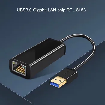 Gigabit Príslušenstvo Ethernet Adaptér 1000Mbps Lan RTL8153 Sieťová Karta TV BOX Čierny Notebook Odolné USB3.0 RJ45 Pre MacBook