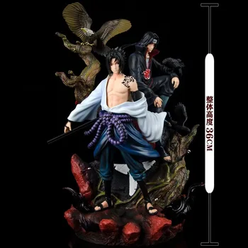 36 cm Japonské Anime Naruto Hokage Uchiha Itachi Sasuke PVC Akcie Obrázok Hračky GK Socha Zberateľskú Model Bábiky Pre Deti Darček