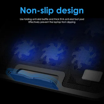 Notebook Chladenie Pad 6 Chladenie Ventilátory a Dvojité Porty USB Prenosný Chladič s Svetlo LCD Displej Notebook Stojan