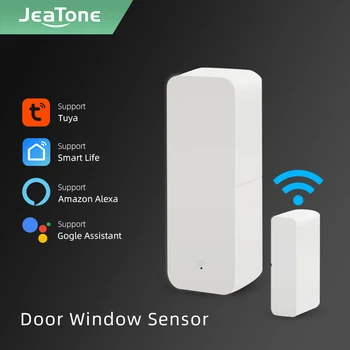 Jeatone WiFi Smart Dvere, Okno, Senzor otvorené/zatvorené Detektory Oznámenie, upozornenie Bezpečnostný Alarm Systém pre Home /Office Tuya Alexa