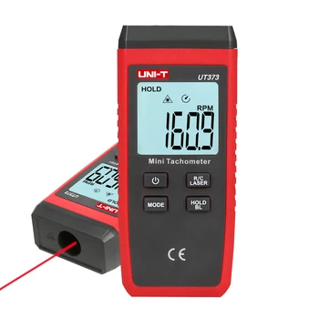 UNI-TUT373 Non-kontakt s Vysokou Presnosťou Lasera Tachometra Digitálny Displej Motora Tachometer ot. / MIN Rozsah 10-99999RPM