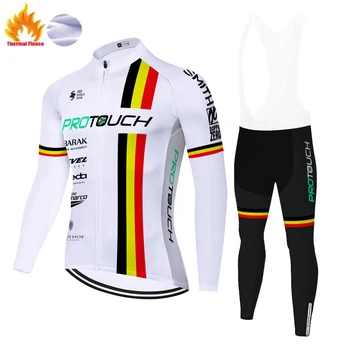 Španielsko Protouch Zimný cyklistický dres s dlhými rukávmi mužov cyklistické tričko Thermal Fleece bycicle nohavice cyklistické nohavice ropa de hombre