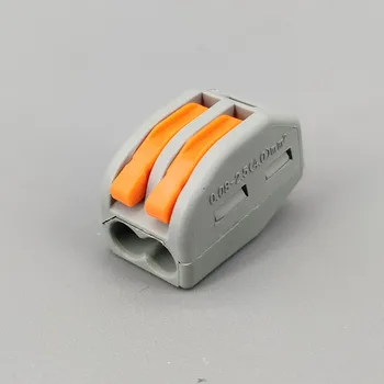 100ks 2 Pin Univerzálny kompaktný drôt kabeláž konektor vodič svorkovnica s páky