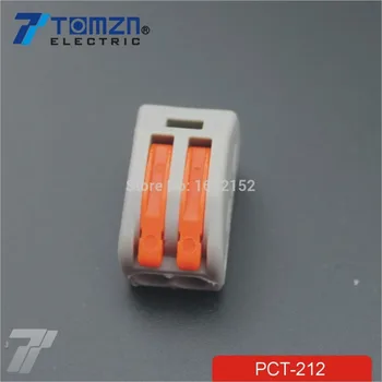 100ks 2 Pin Univerzálny kompaktný drôt kabeláž konektor vodič svorkovnica s páky