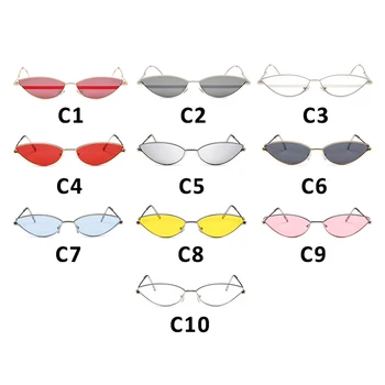 Strieborné Zrkadlo Povlak Cat Eye Slnečné Okuliare Ženy Muži 2018 Luxusné Značky Dizajnér Slnečné Okuliare Dámy Kovové Malé Drobné Slnečné Okuliare
