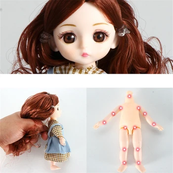 Hnuteľný 13 Spájané BJD Baby Doll 1/12 16 cm Telo DIY Príslušenstvo Najlepší Darček, aký Deti Hračky pre Dievčatá
