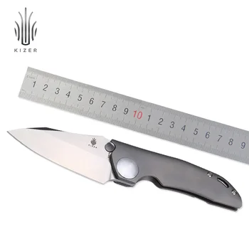 Kizer taktické nože GPB1 KI4473 titán výchovy k demokratickému občianstvu S35VN čepeľ plutvy nôž vonkajšie prežitie nôž rescue vysokú kvalitu ručného náradia