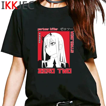 Miláčik V Franxx Nula DVA Harajuku T Shirt Mužov Unisex Estetické Grunge Senpai T-shirt Waifu Legrační Karikatúra Elegantné Tričko Muž