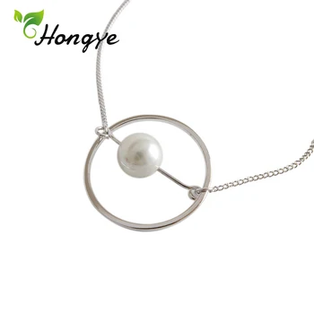 Hongye 925 Silver Chain Pearl Náhrdelníky Veľké Slučky Dievčatá Prívesok Náhrdelník Shell Perlou Osobné Golier Šperky 2020 Príslušenstvo