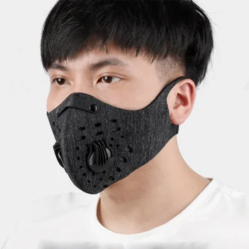 Black Dvojité Ventil na Bicykli Masku s Filtrom na Koni Maska proti Prachu Vonkajšie PM2.5 Ochrana Športové Ski Požičovňa Maska Pol Maska Na Tvár Masku