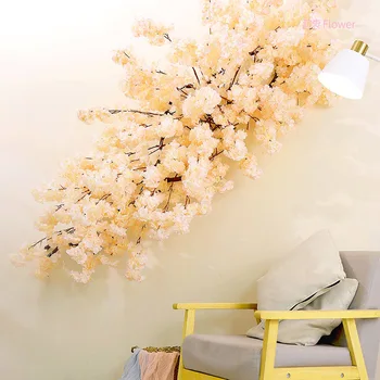 3 Vidlica Cherry Blossom Pobočiek Umelé Kvety 100 CM Falošné Zasadiť Strom Home Party Dekor DIY Svadobné Dekorácie Kvet