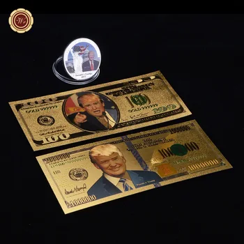 WR Donald Trump Spojených Štátov Amerických 45th Prezident Bankoviek Podiel Mince Zberateľské obchod so zlatou Fóliou Bankoviek