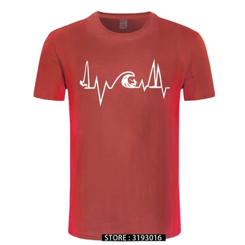 More srdca surfovať života, T košele mužov Plachtenie elektrický impulz funny T-shirt mládeže Bežné značky tričko Plus veľkosť