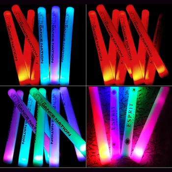 24pcs Blikajúce Farebné LED Pena Palice Žiary Stick Pre Svadby, Narodeniny Festival Strany Koncert Fanden Svetlo Hubky Stick