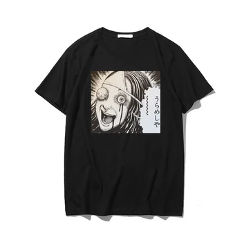 Japonský letné nový horor dievča tlač bežné Harajuku-krátke rukávy T-shirt cartoon punk voľné módne oblečenie pre ženy