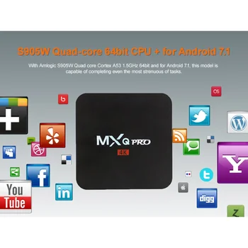 Yuanlin Domov 1+8GB HD, WiFi, HDMI Smart TV Box Set-Top Media Player AU/US/UK/EU Plug Voliteľné pre Android OS 7.1 TV 박스 세트