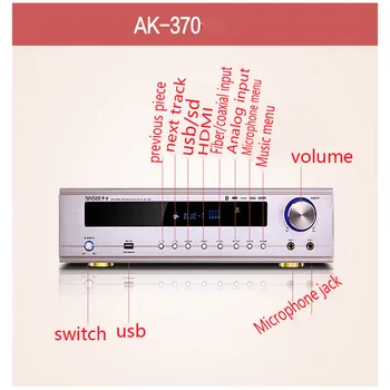 Kaolaohon 850W 220V AK-370/360 5.1 HDMI, Bluetooth 4.0 zosilňovač High Power Subwoofer KTV Profesionálny Zosilňovač pre Domáce Kino