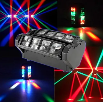 YaYao 8X3W Mini LED De Luz Araña DMX512 Iluminación Con Woschnagg Giratoria RGBW Haz Club Disco Para Proyectora Dj Svetlo