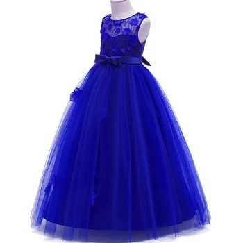 2018 Lete Dievčatá výšivky Kvetina Princezná Sequined Obliecť Deti na Svadbu Presuňte Poschodí Party Šaty Pre Deti Princezná Vestidos