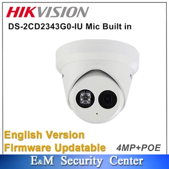 Pôvodné hikvision anglická verzia DS-2CD2343G0-IE 4MP WDR Pevné Veži Sieťová Kamera s vstavaným-in Mic DS-2CD2343G0-IE