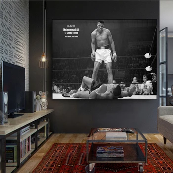 Black White Citát Plagát Muhammad Ali Nádherné Šampiónom V Ťažkej Váhe Plátno Obrázok Obývacia Izba Bar Office Home Decor