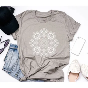 Harajuku Plus Veľkosť Kvetinový Tlačiť T-shirt Ženy 2020 Módne Okrúhlym Výstrihom, Krátky Rukáv Topy Tee Lete Bežné Tshirts Ženské Oblečenie