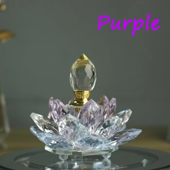Kvalitné Dekoračné Crystal Lotosový Kvet Tvar Puzdra Parfum Olej Fľaše Domova