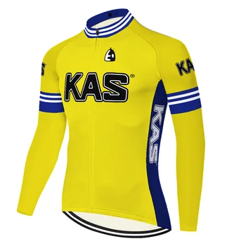 Pro team KAS retro cyklistické oblečenie letné jarné Kolo Oblečenie Požičovňa uniforme ciclismo mužov rýchle suché cyklistika dres nastaviť