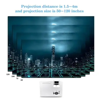 Mini LED Projektor s rozlíšením Full HD LCD 2000 lumenov Zoom Farebné Prenosné Domáce Kino Kino Podpora 4K Android kompatibilný s HDMI/USB/VGA