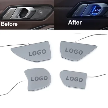 Auto Interiérové LED Dvere, Rukoväť Miska Kryt Nálepky Svetlo na Ford Fiesta 2009 - 2017 Auto Interiéru Nálepky Tvarovanie Príslušenstvo