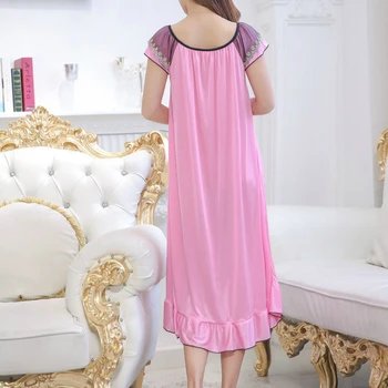 Nightgowns Ženy Patchwork Čipky Štýlový Plus Veľkosť 3XL Voľné Sexy Tenké Priedušná Elegantné Bežné Sladké Dámske oblečenie pre voľný čas Sleepshirt