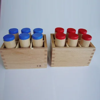 Montessori zmyslové vzdelávania zvuk box puzzle v ranom detstve drevené hračky