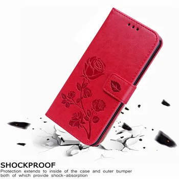 Luxusné Kožené Flip Book obal pre Asus Zenfone 4 Selfie ZD553KL ZB553KL X00LD X00LDA Ruže Kvet Peňaženku Stáť Prípade Kryt Telefónu