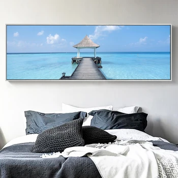 Moderné Seascape Plagáty a tlač na Plátno na Stenu Umenie olejomaľba Panoramatické Pláži Dekoratívne Maľby na Obývacia Izba Dekor