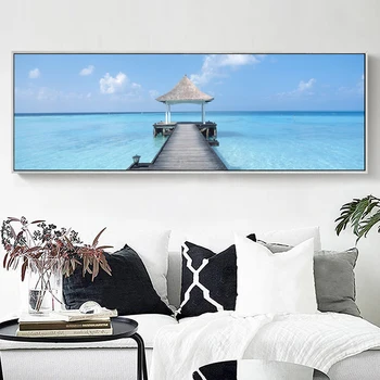 Moderné Seascape Plagáty a tlač na Plátno na Stenu Umenie olejomaľba Panoramatické Pláži Dekoratívne Maľby na Obývacia Izba Dekor