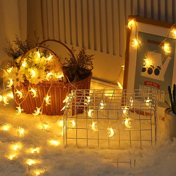 Rozprávkové Svetlo String Hviezdy, Mesiac, LED Lampy, Vianoce, Nový Rok, Narodeniny, Party Atmosféru Dekorácie Svetlá String 10/20/40 Led 1.5-6m