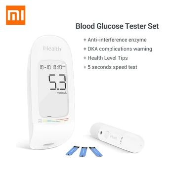 Xiao Mijia IHealth hladiny Glukózy v Krvi Meter S Testovacie Prúžky Lancets S DVA Smart Alarm 5 Sekúnd Speed Test