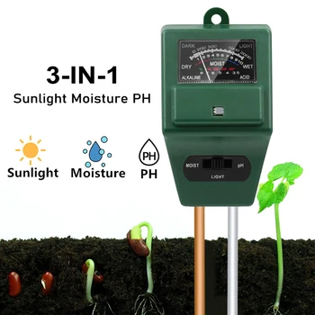3 V 1 pre Digitálne Pôdnej Vlhkosti a Slnečnému žiareniu PH Meter Tester pre Rastliny, Kvety Kyslosť Meranie Vlhkosti Záhradné Náradie